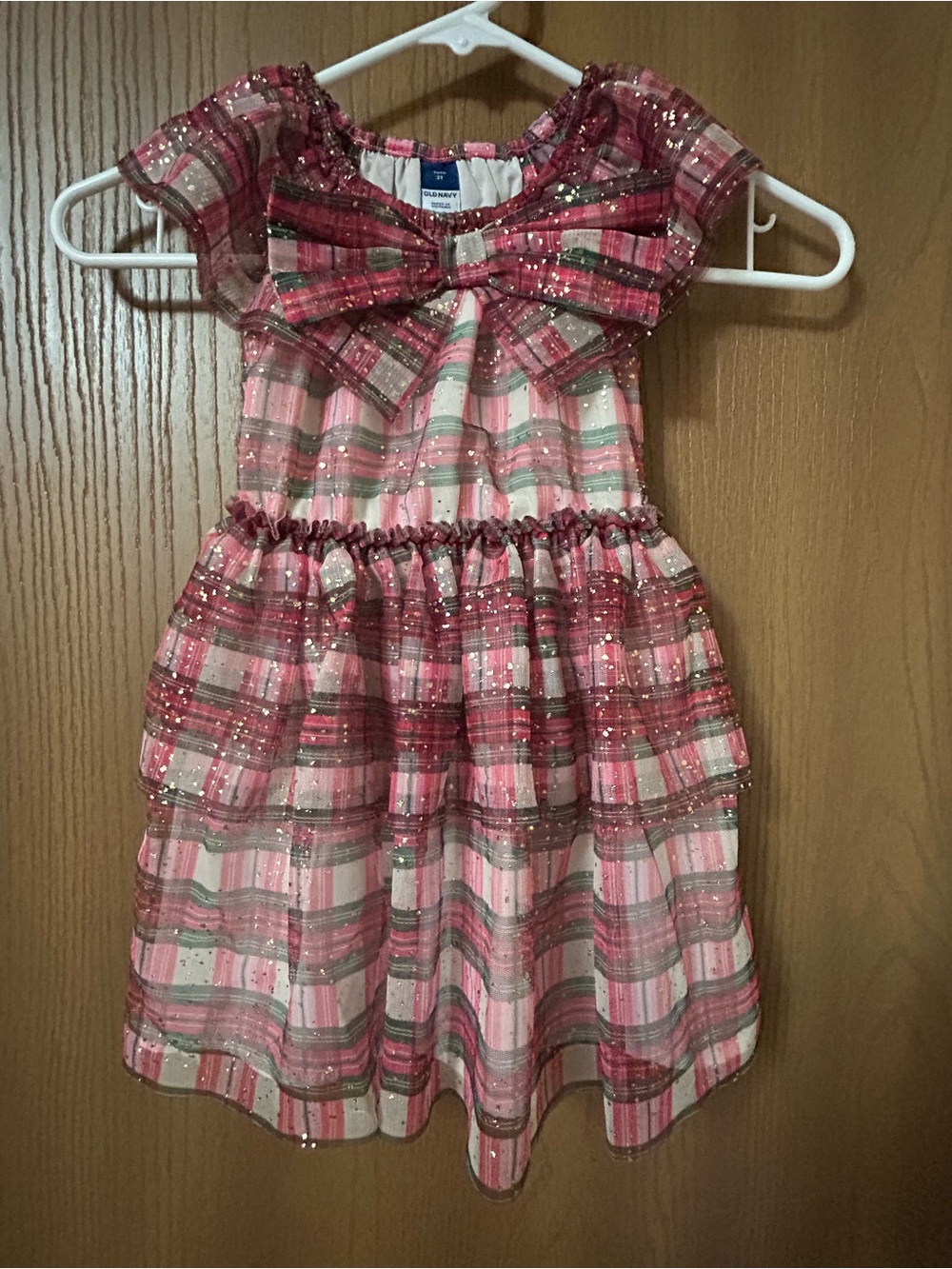 Flutter-Sleeve Tulle Tiered Dress, Size 3T